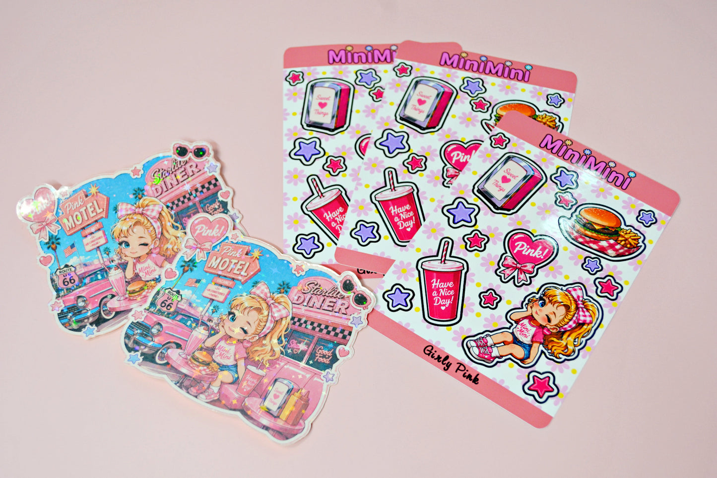 【Girly Pink】Miniステッカーシート