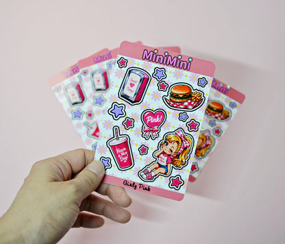 【Girly Pink】Miniステッカーシート
